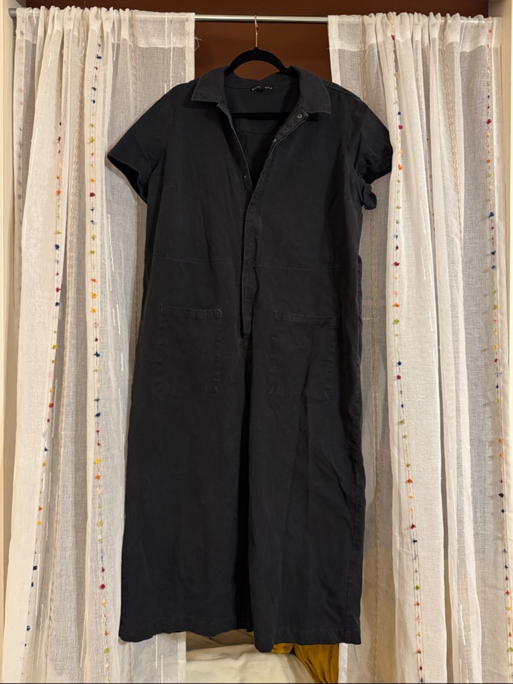 Universal Standard Black Short-Sleeve Jumpsuit Romper